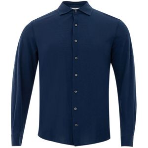 Gran Sasso, Overhemden, Heren, Blauw, L, Katoen, Blauw Overhemd Lange Mouwen