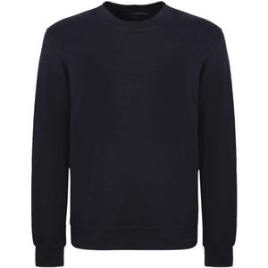 Original Vintage, Sweatshirts & Hoodies, Heren, Blauw, S, Linnen, Round-neck Truien