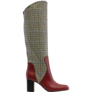 Ines De La Fressange Paris, Schoenen, Dames, Veelkleurig, 41 EU, Tweed, Rode Tweed Hoge Hak Laars