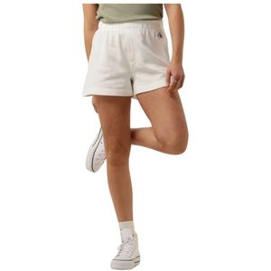 Calvin Klein, Korte broeken, Dames, Wit, M, Wafel Shorts voor Dames