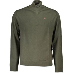 Napapijri, Truien, Heren, Groen, S, Elegante groene half-zip trui