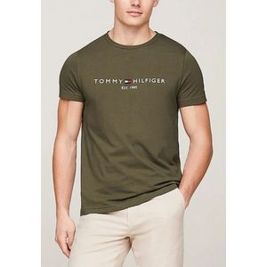 Tommy Hilfiger, Tops, Heren, Groen, M, Heren Logo T-shirt