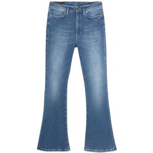 Dondup, Jeans, Dames, Blauw, W30, Katoen, Ss 23 Dames Hoge Taille Flared Jeans