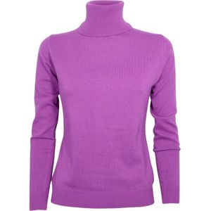 Cashmere Company, Slim Fit Coltrui Paars, Dames, Maat:M