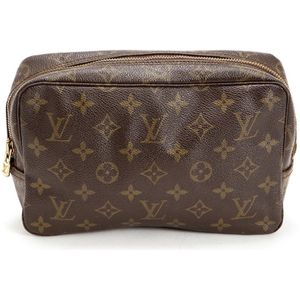 Louis Vuitton Vintage, Vintage authentieke Louis Vuitton toilettas/make-uptas Bruin, Dames, Maat:ONE Size