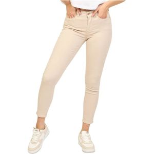 Fracomina, Skinny Push Up Jeans in Lichtblauw Beige, Dames, Maat:W30