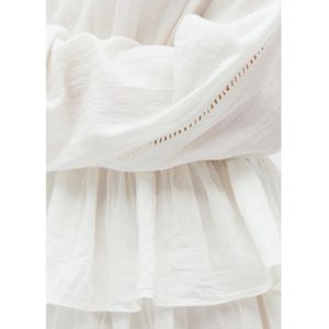 mbyM, Kleedjes, Dames, Wit, S, Katoen, Off White Ruffle Midi Jurk Faina