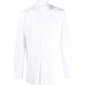 Finamore, Overhemden, Heren, Wit, 3Xl, Katoen, Italiaans Katoenen Shirt