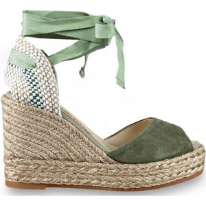 Espadrilles, Schoenen, Dames, Veelkleurig, 39 EU, Groene Sandalen voor Zomerse Outfits