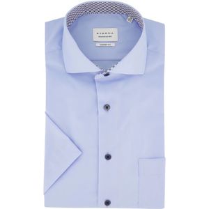 Eterna, Overhemden, Heren, Blauw, 4Xl, Katoen, Modern Fit Korte Mouw Overhemd Lichtblauw