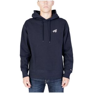 Tommy Hilfiger, Sweatshirts & Hoodies, Heren, Blauw, S, Katoen, Blauwe Hoodie Heren Herfst/Winter