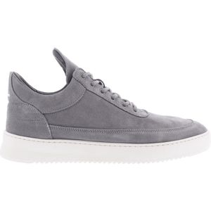 Filling Pieces, Schoenen, Heren, Grijs, 43 EU, Grijze Suede Lage Top Sneakers