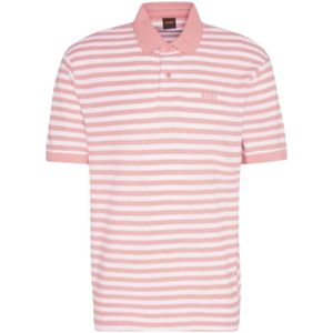 Hugo Boss, Tops, Heren, Roze, S, Gestreept Polo Shirt Heren