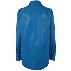 Drome, Blouses & Shirts, Dames, Blauw, M, Leer, Shirts