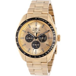 Invicta Watches, Accessoires, Heren, Geel, ONE Size, Gouden Wijzerplaat Quartz Horloge Specialty Collectie