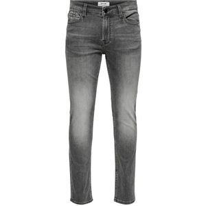Only & Sons, Jeans, Heren, Grijs, W30 L30, Skinny jeans