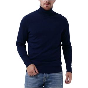 Calvin Klein, Truien, Heren, Blauw, XS, Superior Wool Turtle Neck Sweater