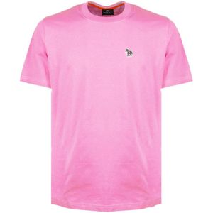 PS By Paul Smith, Tops, Heren, Roze, 2Xl, Katoen, Roze Zebra Logo T-shirt