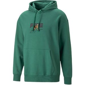 Puma, Sweatshirts & Hoodies, Heren, Groen, S, Katoen, Grafische Vine Hoodie