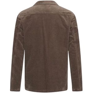 Oscar Jacobson, Jassen, Heren, Bruin, L, Katoen, Corduroy Overshirt Bruin Regular Fit