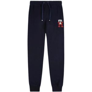 Tommy Hilfiger, Broeken, Heren, Blauw, S, Katoen, Essential Monogram Heren Sportbroek