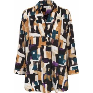 Masai, Blouses & Shirts, Dames, Veelkleurig, XL, Stijlvolle Tunieken met V-Hals en Print