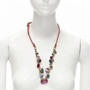 Miu Miu Pre-owned, Pre-owned, Dames, Rood, ONE Size, Pre-owned Leather necklaces