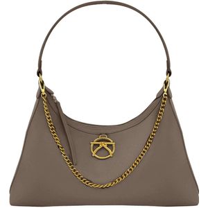 Kocca, Tassen, Dames, Bruin, ONE Size, Metalen Ketting Kwast Rits Tas