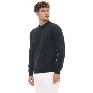 Alpha Studio, Truien, Heren, Groen, L, Wol, Groene Wol Crewneck Sweater