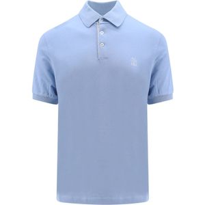 Brunello Cucinelli, Tops, Heren, Blauw, XL, Katoen, T-Shirts