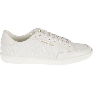 Saint Laurent, Schoenen, Heren, Wit, 42 1/2 EU, Leer, Witte Sneakers