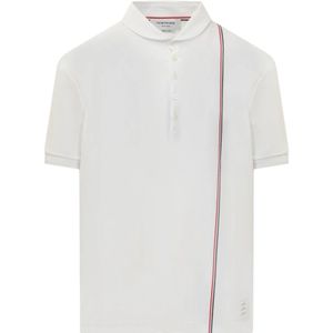 Thom Browne, Tops, Heren, Wit, S, Rib Cuff Polo Shirt