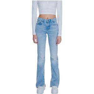 Guess, Jeans, Dames, Blauw, W32, Katoen, Blauwe Rits Knopen Jeans Herfst/Winter Vrouwen