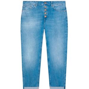 Dondup, Jeans, Dames, Blauw, W26, Katoen, Bootcut Jeans met Vervaagde Dijen