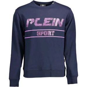 Plein Sport, Sweatshirts & Hoodies, Heren, Blauw, 2Xl, Katoen, Blauw Logo Detail Sport Sweatshirt