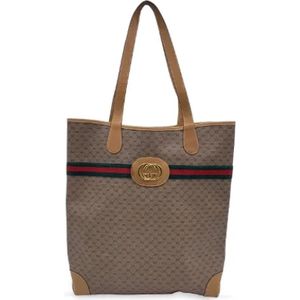 Gucci Vintage, Pre-owned, Dames, Groen, ONE Size, Leer, Pre-owned Leather totes