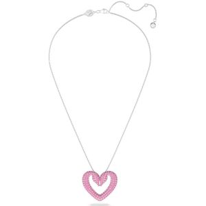 Swarovski, Accessoires, Dames, Veelkleurig, ONE Size, Halsketting met hart hanger roze kristallen