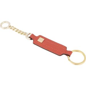 Piquadro, Accessoires, Dames, Rood, ONE Size, Leer, Rode Leren Sleutelhanger met Ketting