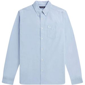 Fred Perry, Overhemden, Heren, Blauw, L, Katoen, Klassieke Oxford Overhemd