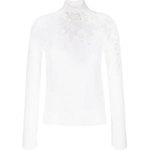 Ermanno Scervino, Truien, Dames, Wit, M, Wol, Witte Sweaters met Kant