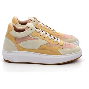 Piola, Schoenen, Dames, Beige, 36 EU, Leer, Piura Mid Hoge Sneakers