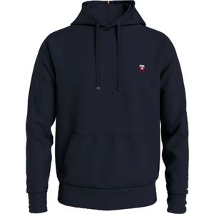 Tommy Hilfiger, Sweatshirts & Hoodies, Heren, Blauw, L, Katoen, Marineblauwe Kleine Hoody Trui