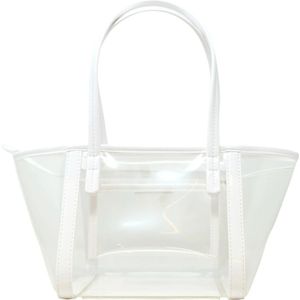 By Far, Transparante Witte PU Handtas Ss 23 Wit, Dames, Maat:ONE Size