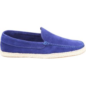 Testoni, Schoenen, Heren, Blauw, 43 EU, Suède, Handgemaakte Suède Espadrilles Ortholite Binnenzool