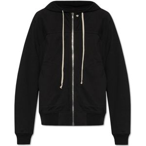 Rick Owens, Windbreaker hoodie Zwart, Heren, Maat:L