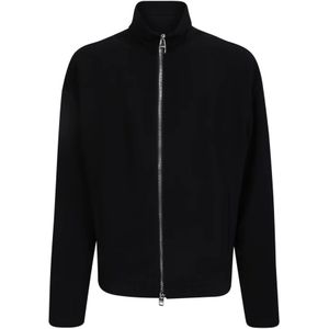 Alexander McQueen, Sweatshirts & Hoodies, Heren, Zwart, S, Zwarte hoge nek jas met ritssluiting