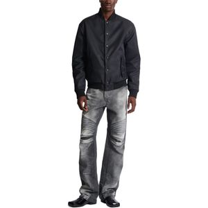 Balmain, Jeans, Heren, Grijs, W33, Denim, Losvallende denim biker jeans