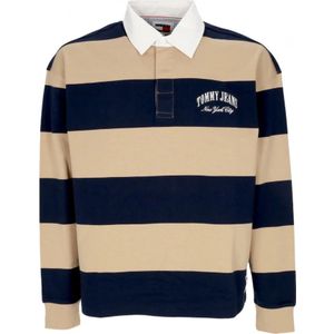 Tommy Hilfiger, Tops, Heren, Beige, L, Relaxed Varsity Rugby Polo