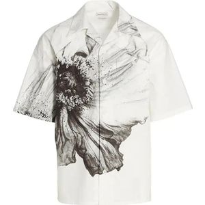 Alexander McQueen, Overhemden, Heren, Wit, L, Katoen, Korte mouwen overhemd met knoopsluiting