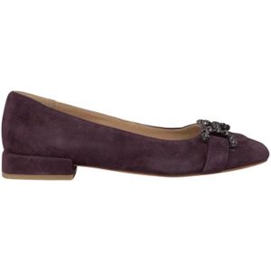 Alma EN Pena, Schoenen, Dames, Paars, 42 EU, Leer, Versierde Ballerina Flats